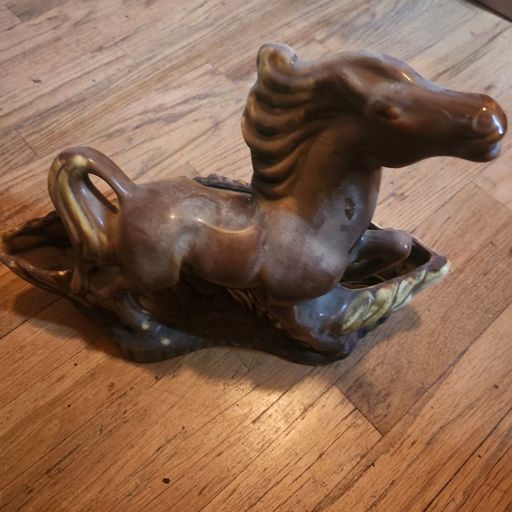 1950s Vintage Ceramic Horse Planter/lamp